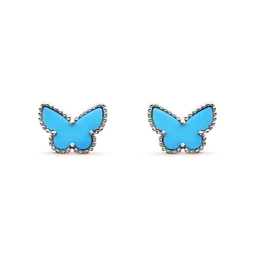 [Riva Jewelry ]BUTTERFLY TURQUOISE EARRINGS SILVER