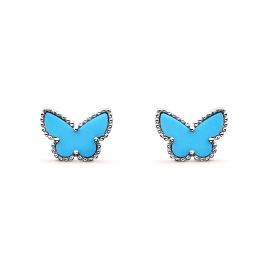 [Riva Jewelry ]BUTTERFLY TURQUOISE EARRINGS SILVER