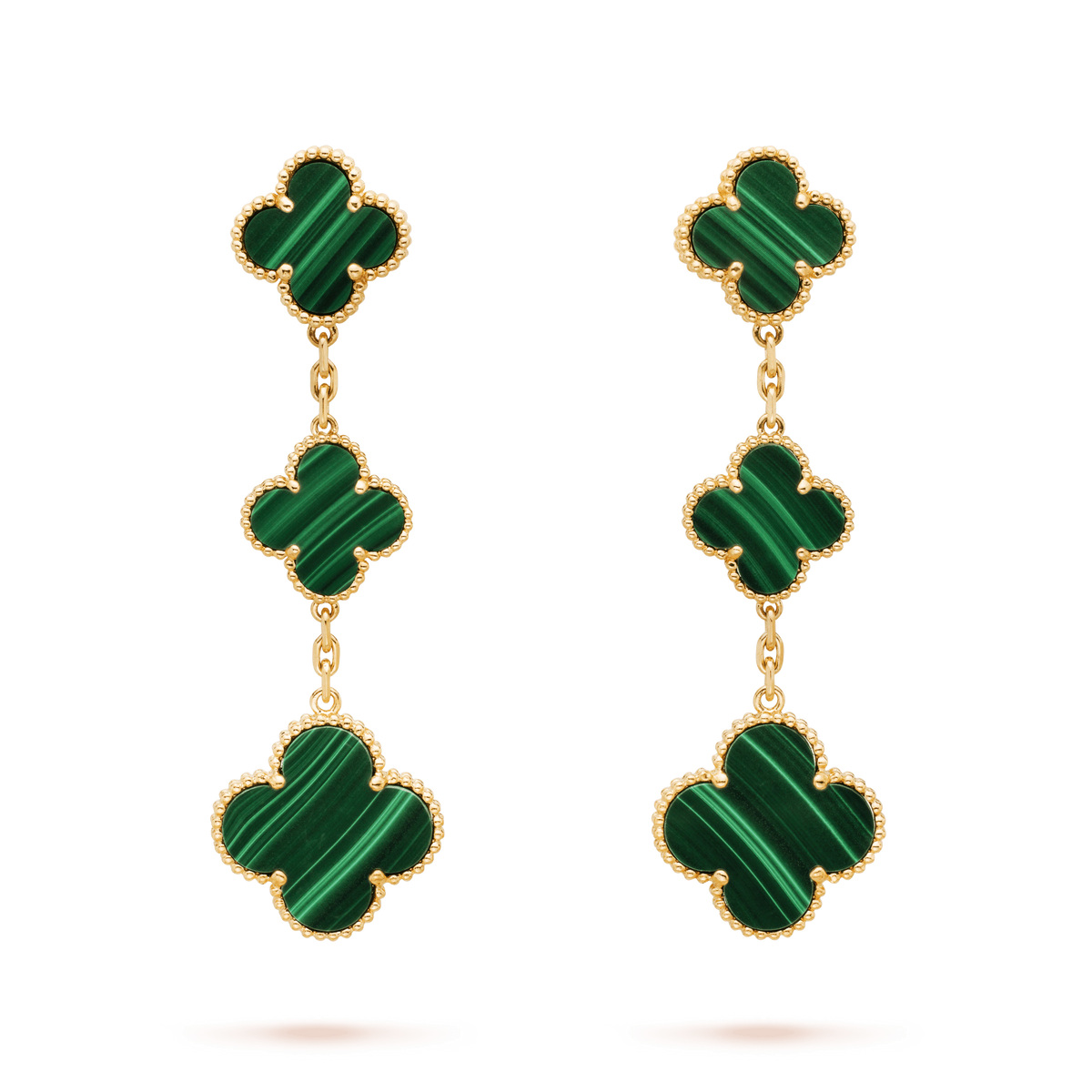[Riva Jewelry ]CLOVER MALACHITE 3 MOTIFS GOLD