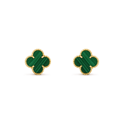 [Riva Jewelry ]CLOVER MEDIUM 1 MOTIFS MALACHITE  EARRINGS