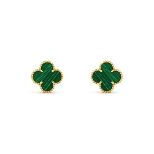 [Riva Jewelry ]CLOVER MEDIUM 1 MOTIFS MALACHITE  EARRINGS