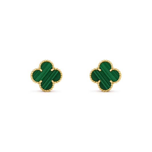 [Riva Jewelry ]CLOVER MEDIUM 1 MOTIFS MALACHITE  EARRINGS