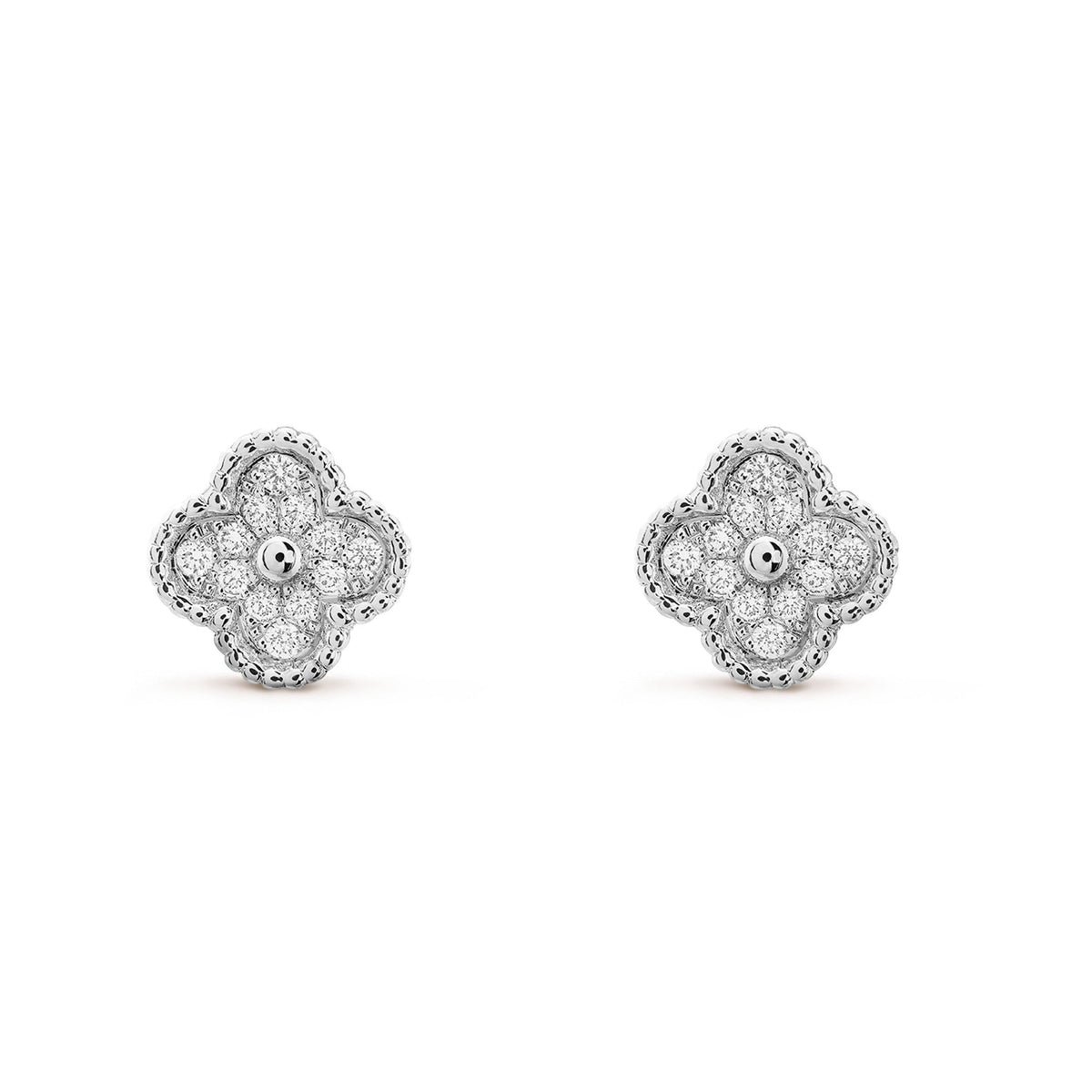 [Riva Jewelry ]CLOVER MINI DIAMOND STUD EARRINGS
