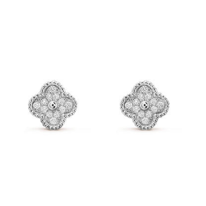 [Riva Jewelry ]CLOVER MINI DIAMOND STUD EARRINGS