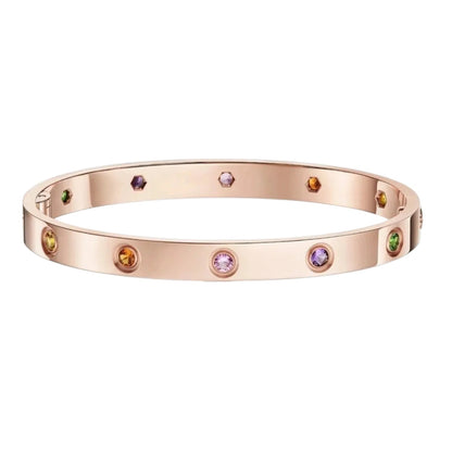 [Riva Jewelry] クラシック 6.1MM ラブブレスレット 10ダイヤモンド マルチカラー