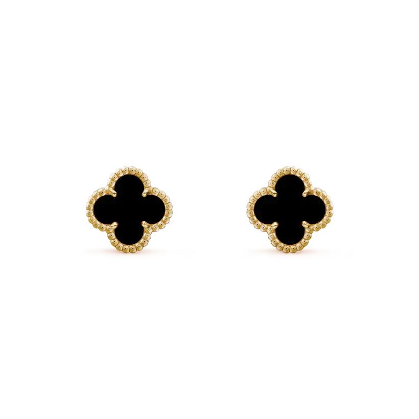 [Riva Jewelry ]CLOVER MINI 9.5MM BLACK MOP EARRINGS
