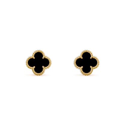 [Riva Jewelry ]CLOVER MINI 9.5MM BLACK MOP EARRINGS