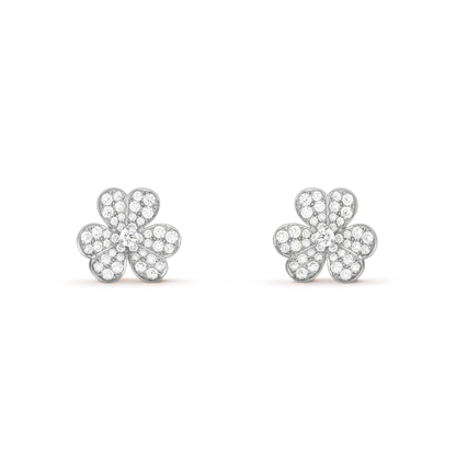 [Riva Jewelry ]CLOVER COMOS DIAMOND EARRINGS SILVER