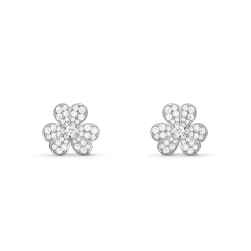 [Riva Jewelry ]CLOVER COMOS DIAMOND EARRINGS SILVER