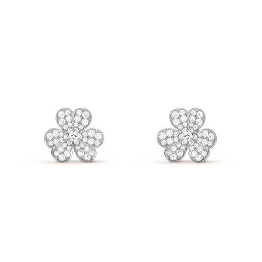 [Riva Jewelry ]CLOVER COMOS DIAMOND EARRINGS SILVER