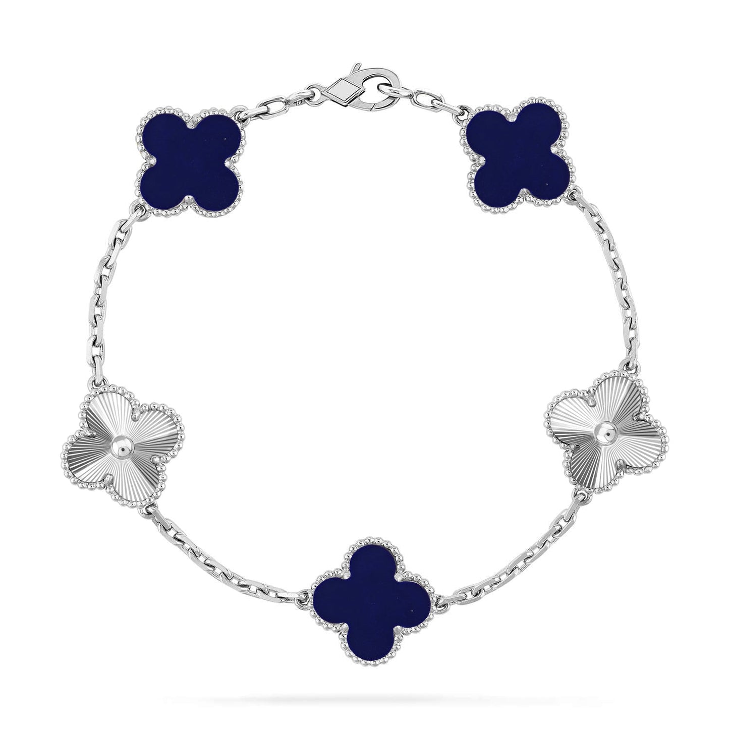[Riva Jewelry]LUCKY CLOVER 5-MOTIF BRACELET - LAPIS LAZULI COLLECTION
