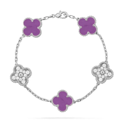 [Riva Jewelry ] CLOVER 5 MOTIF VIOLET BRACELET COLLECTION