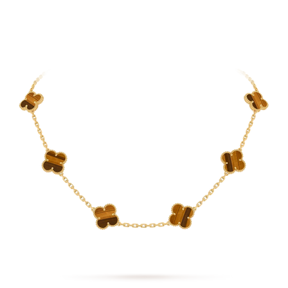 [リーバジュエリー]クラシック ラッキー 10モチーフ クローバーネックレス ゴールドコレクション