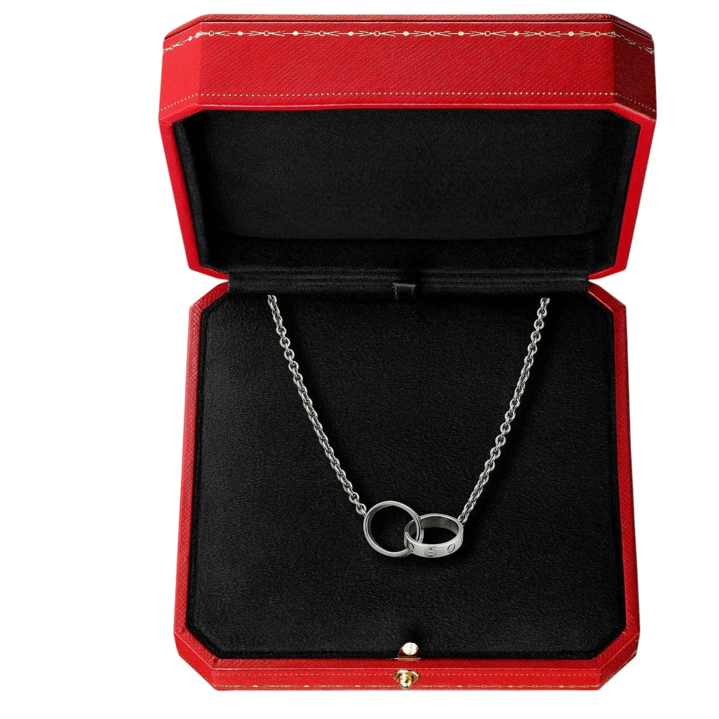 [Riva Jewelry]LIEBE DOPPELRING INEINANDERGREIFENDE HALSKETTE