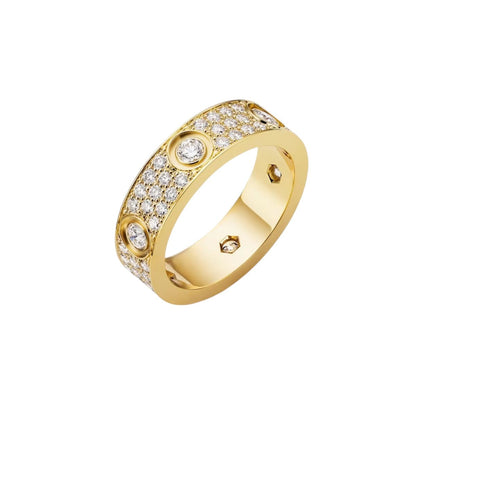[Riva Jewelry]LOVE 5.5MM VOLL-PAVÉ 6-DIAMANTEN-RING
