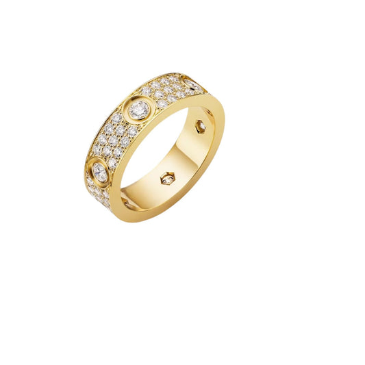 [Riva Jewelry]LOVE 5.5MM VOLL-PAVÉ 6-DIAMANTEN-RING