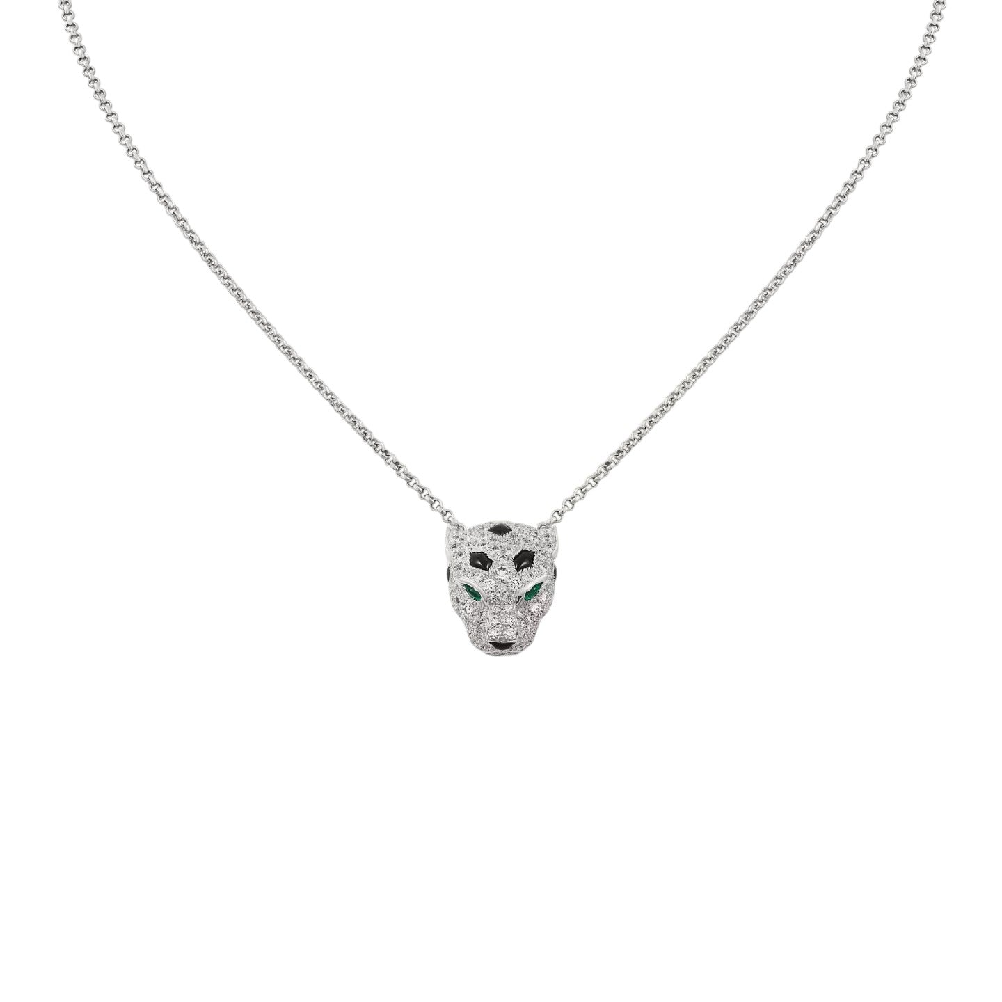 [Riva Jewelry]レオパードヘッド フルパヴェダイヤモンドペンダントネックレス
