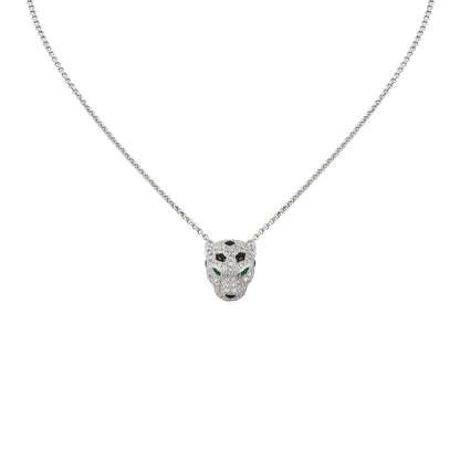 [Riva Jewelry]レオパードヘッド フルパヴェダイヤモンドペンダントネックレス