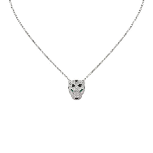 [Riva Jewelry]レオパードヘッド フルパヴェダイヤモンドペンダントネックレス