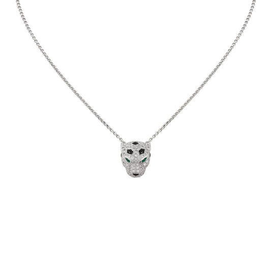 [Riva Jewelry]レオパードヘッド フルパヴェダイヤモンドペンダントネックレス