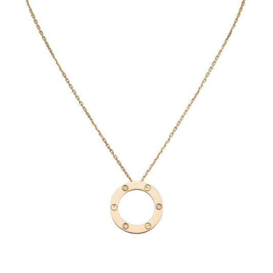 [Riva Jewelry]ラブ ラージ サークル ペンダント 3ダイヤモンド ネックレス
