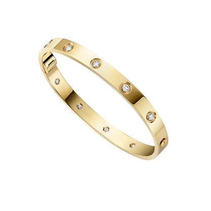 [Riva Jewelry]KLASSISCHER 6,1 MM LOVE EINZELSCHRAUBVERSCHLUSS-ARMBREIF – 10 DIAMANTEN