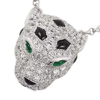 [Riva Jewelry]レオパードヘッド フルパヴェダイヤモンドペンダントネックレス
