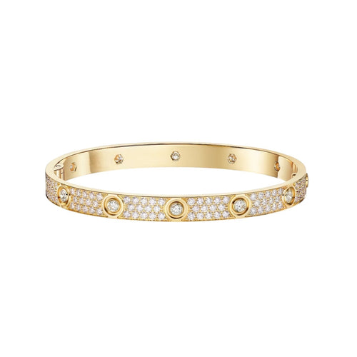 [Riva Jewelry]クラシック 6.1MM ラブバングル - 10ダイヤモンド フルパヴェ