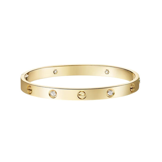 [Riva Jewelry]KLASSISCHER 6,1 MM LIEBES-EINZELSCHRAUBENVERSCHLUSS-ARMBAND - 4-DIAMANTEN