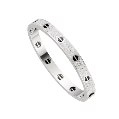 [Riva Jewelry]KLASSISCHER 6,1 MM LOVE BANGLE – DIAMANT PAVÉ & SCHWARZE KERAMIK
