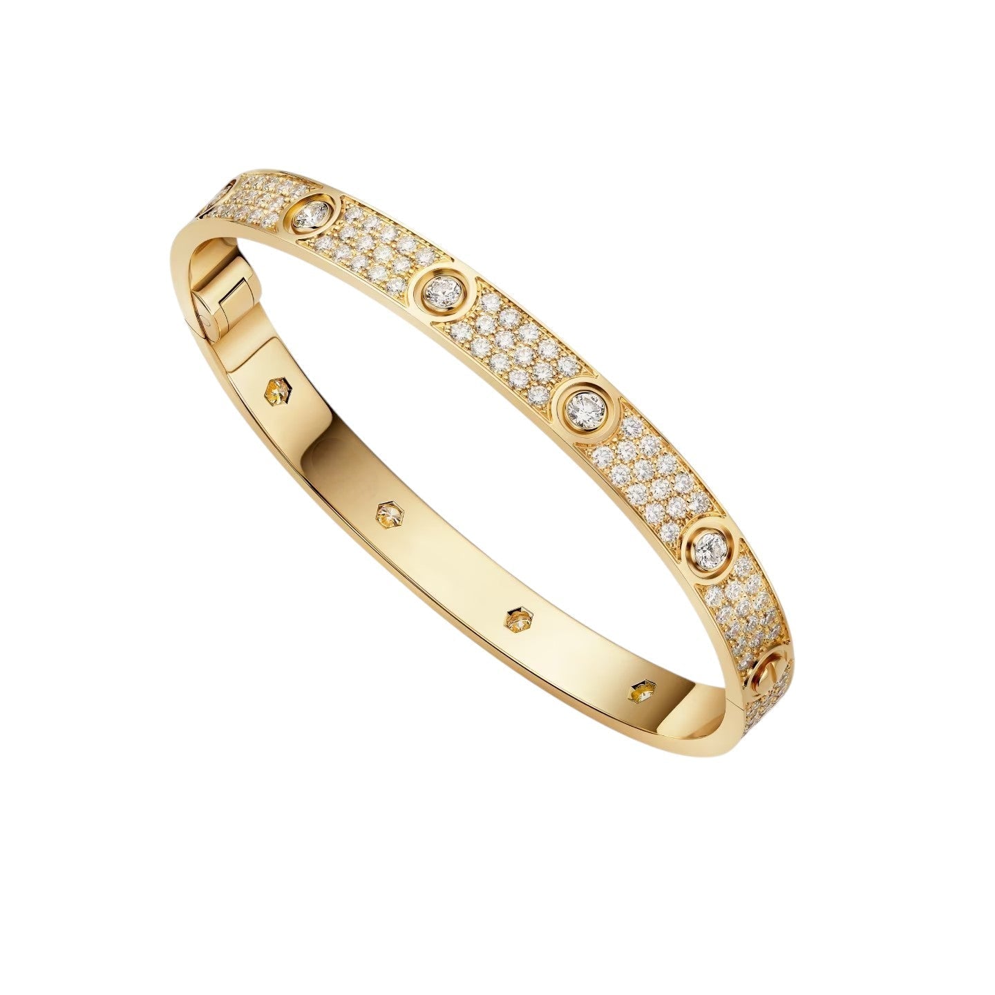 [Riva Jewelry]クラシック 6.1MM ラブバングル - 10ダイヤモンド フルパヴェ