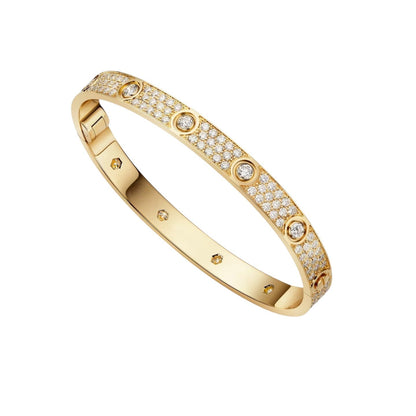 [Riva Jewelry]クラシック 6.1MM ラブバングル - 10ダイヤモンド フルパヴェ