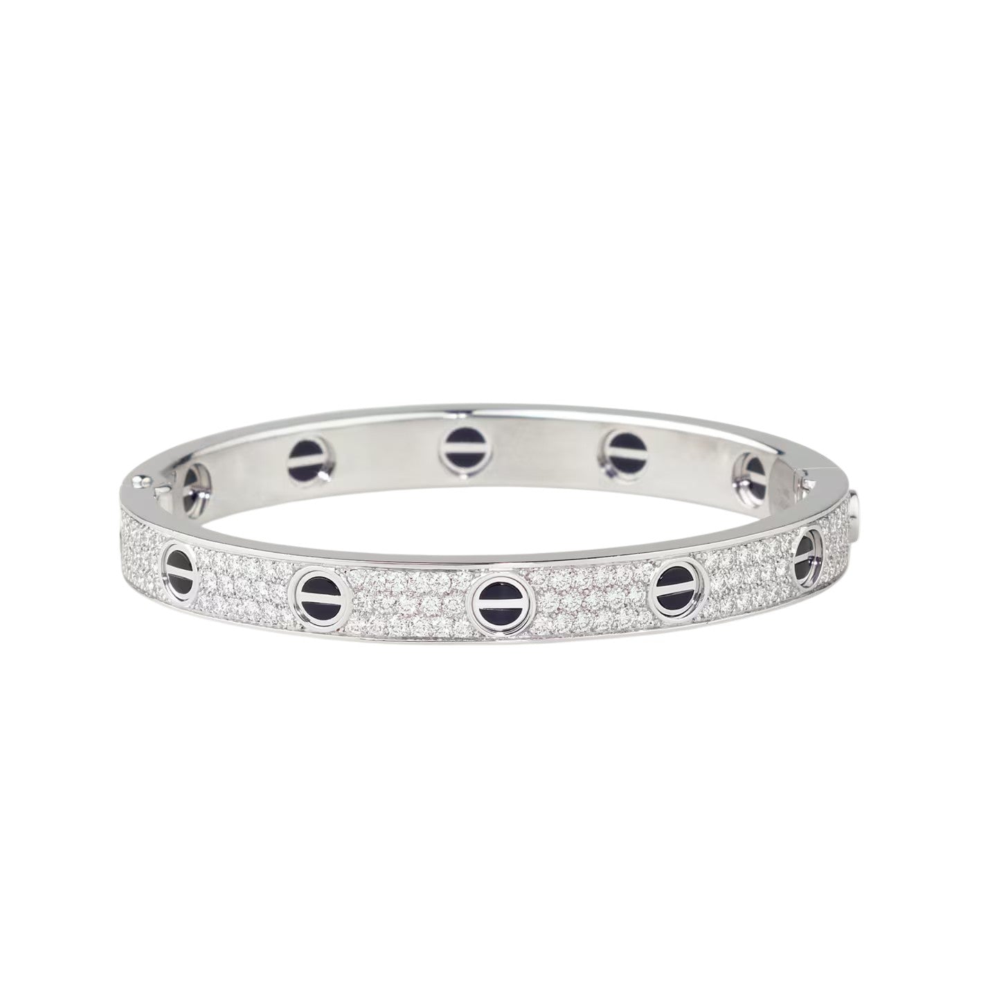 [Riva Jewelry]KLASSISCHER 6,1 MM LOVE BANGLE – DIAMANT PAVÉ & SCHWARZE KERAMIK