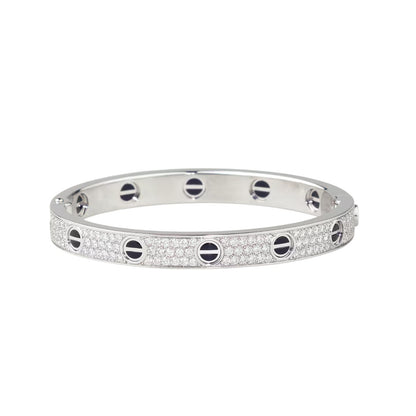[Riva Jewelry]KLASSISCHER 6,1 MM LOVE BANGLE – DIAMANT PAVÉ & SCHWARZE KERAMIK