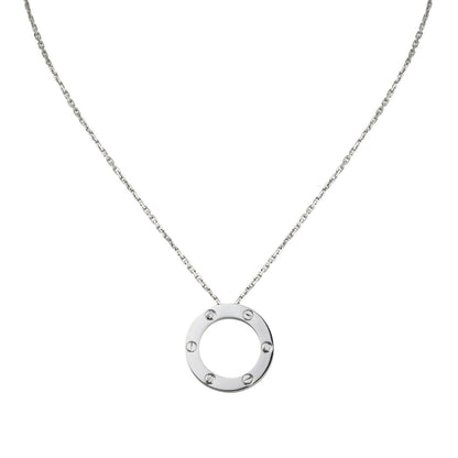[Riva Jewelry]LOVE LARGE CIRCULAR PENDANT 3-DIAMOND NECKLACE