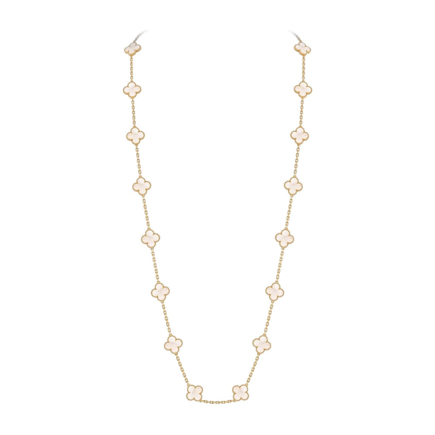[Riva Jewelry]クラシック20モチーフ ラッキークローバー ロングネックレス ゴールドコレクション