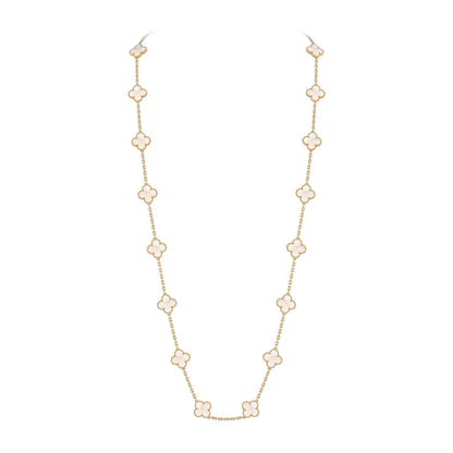 [Riva Jewelry]クラシック20モチーフ ラッキークローバー ロングネックレス ゴールドコレクション