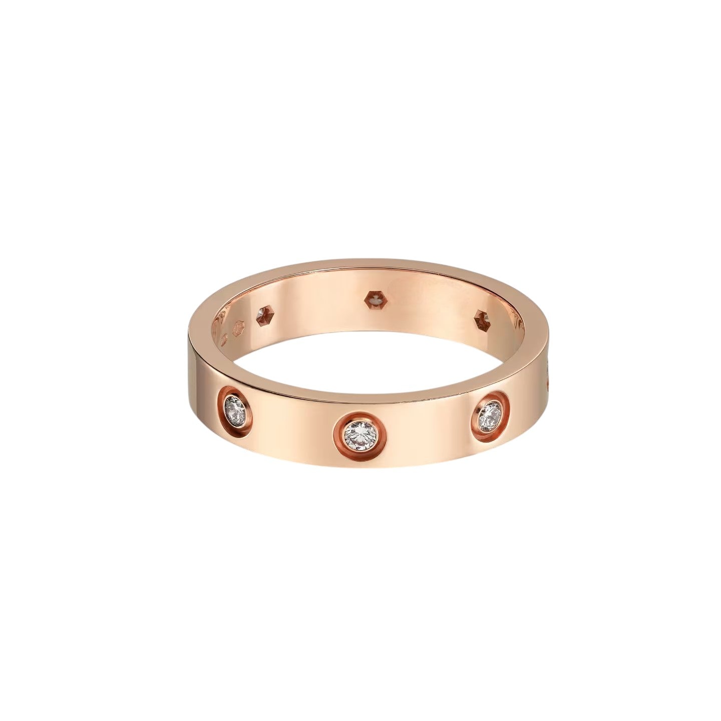 [Riva Jewelry]LOVE 4MM 8ダイヤ リング