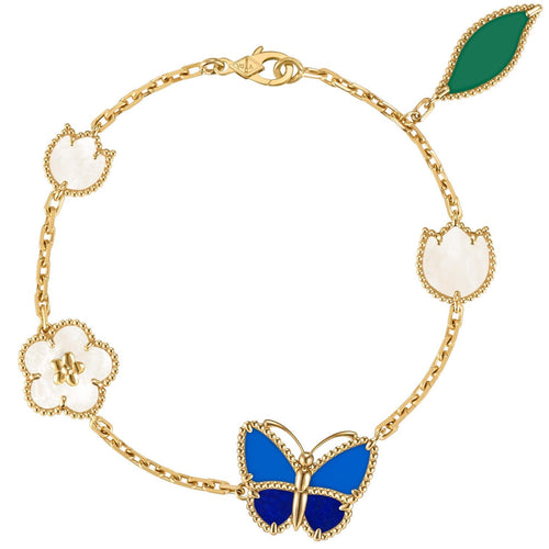 [Riva Jewelry]FRÜHLINGSZAUBER SCHMETTERLING & BLUMEN-CHARM-ARMBAND