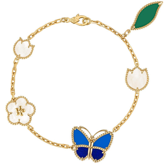 [Riva Jewelry]FRÜHLINGSZAUBER SCHMETTERLING & BLUMEN-CHARM-ARMBAND
