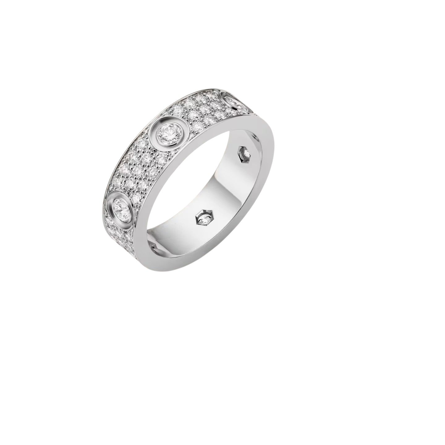 [Riva Jewelry]LOVE 5.5MM VOLL-PAVÉ 6-DIAMANTEN-RING