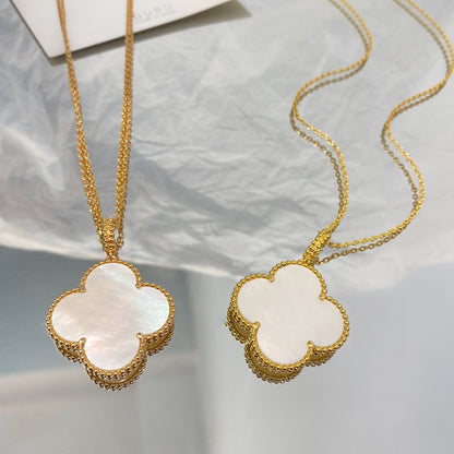 [Riva Jewelry ]CLOVER 25MM MOP LARGE PENDANT NECKLACE