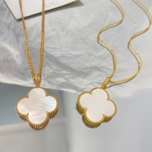 [Riva Jewelry ]CLOVER 25MM MOP LARGE PENDANT NECKLACE