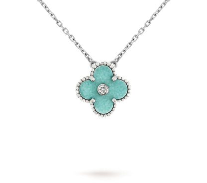 [Riva Jewelry]LIMITED EDITION CHRISTMAS CLOVER FLOWER NECKLACE - 15MM ANNUAL COLLECTIBLE PENDANT