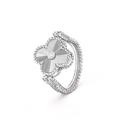 [Riva Jewelry]ラッキー クローバー ホワイトゴールド リバーシブル リング