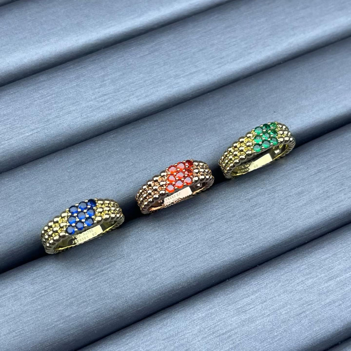 [Riva Jewelry]NARROW BEADED RING WITH DIAMONDS
