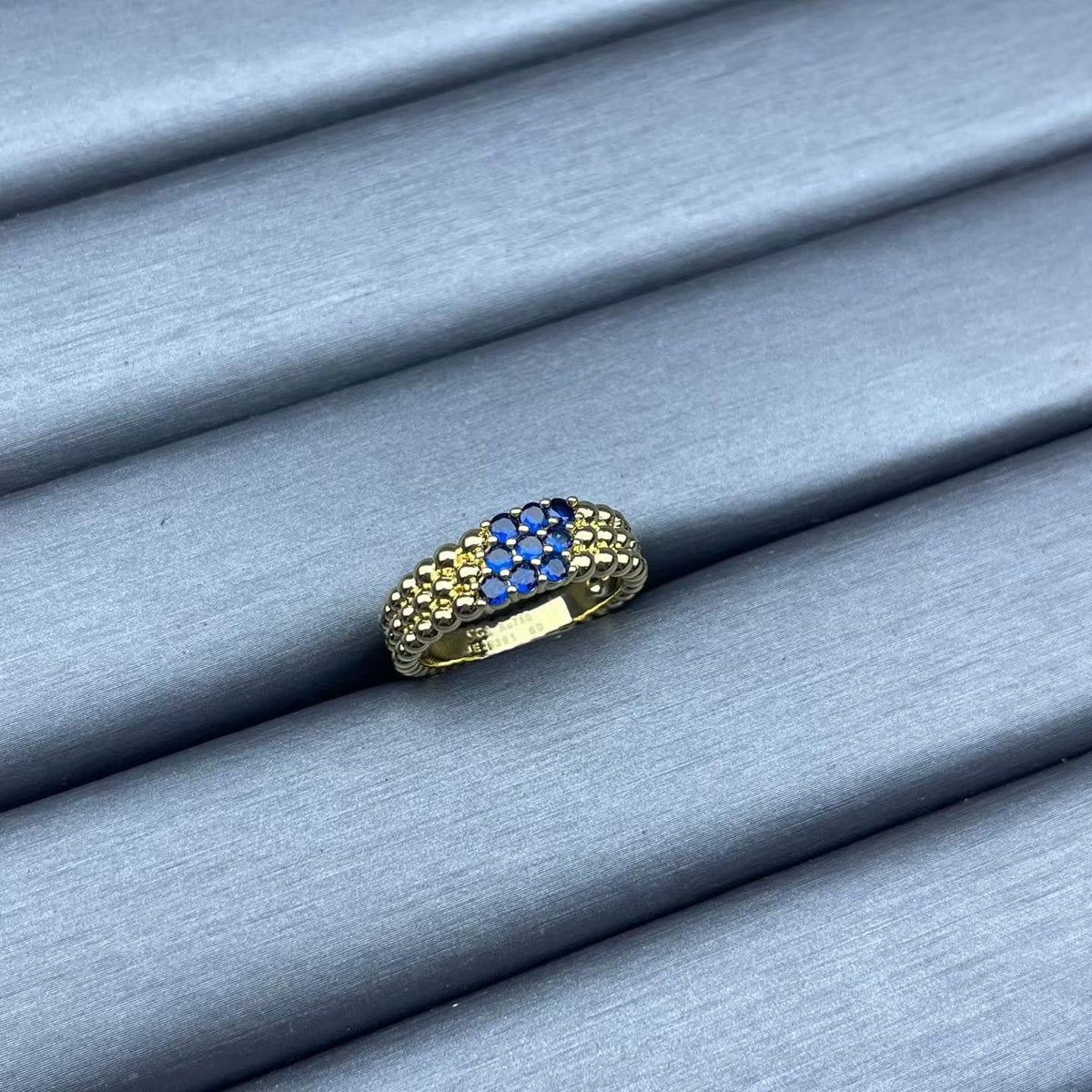 [Riva Jewelry]NARROW BEADED RING WITH DIAMONDS
