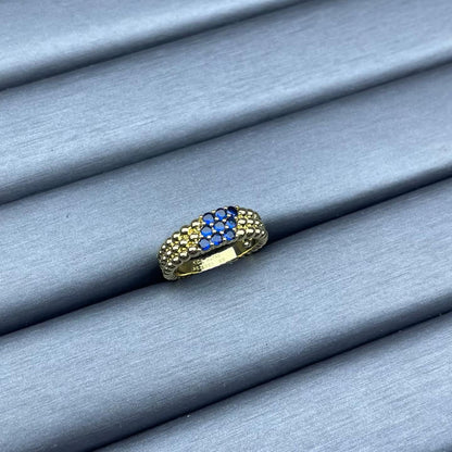[Riva Jewelry]NARROW BEADED RING WITH DIAMONDS