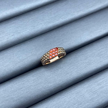 [Riva Jewelry]NARROW BEADED RING WITH DIAMONDS