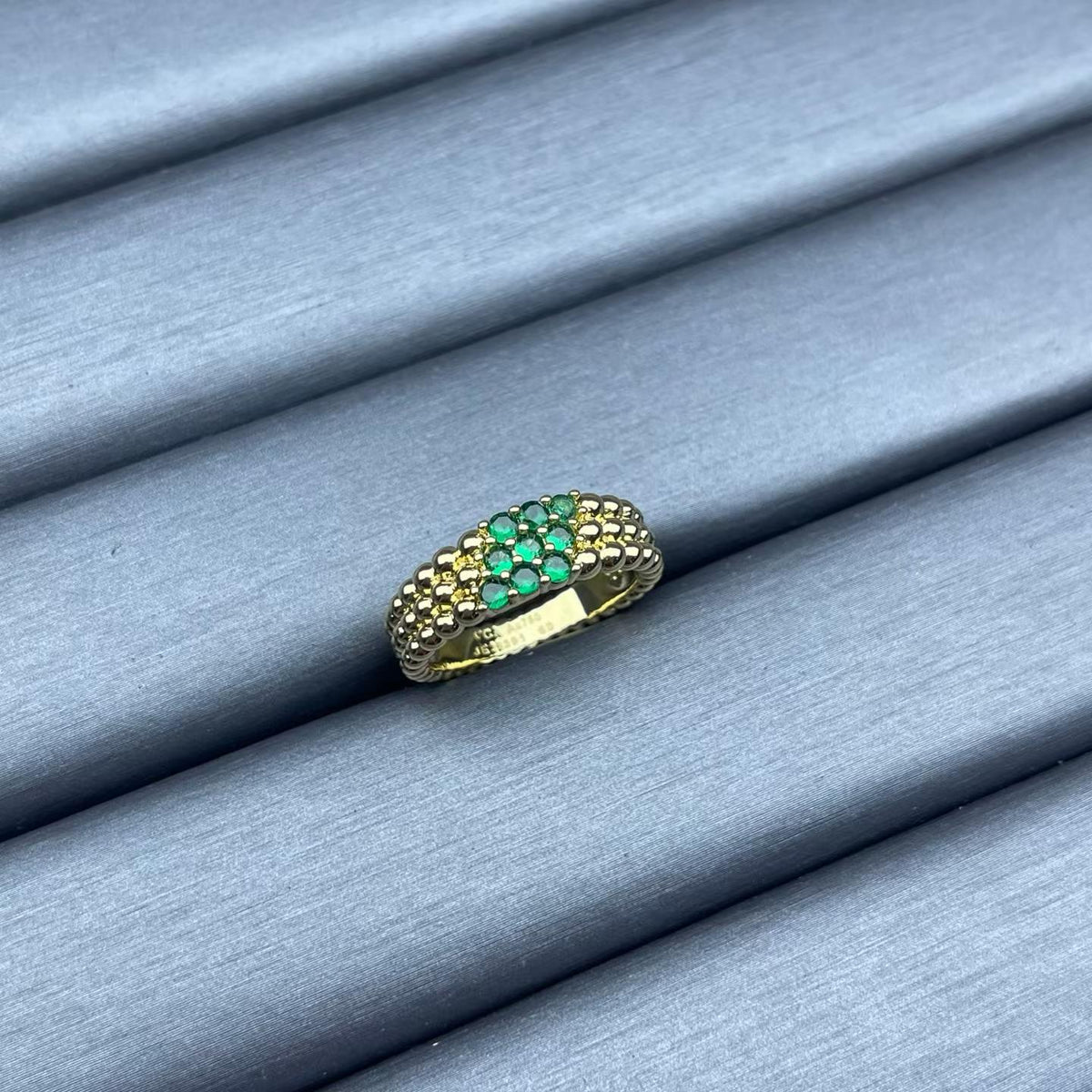 [Riva Jewelry]NARROW BEADED RING WITH DIAMONDS